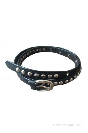 Kaizen Women Casual Black Artificial Leather Belt(Black)